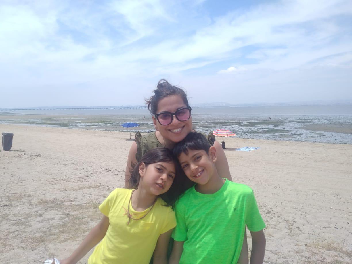 Fatima Esmail with her children